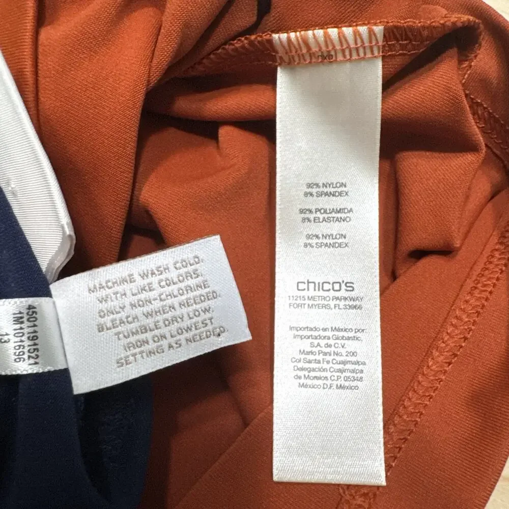 Chicos Lot of 2 Tank Top Womens 1 M/8 Blue Orange Scoop Neck Sleeveless Casual - Picture 11 of 12